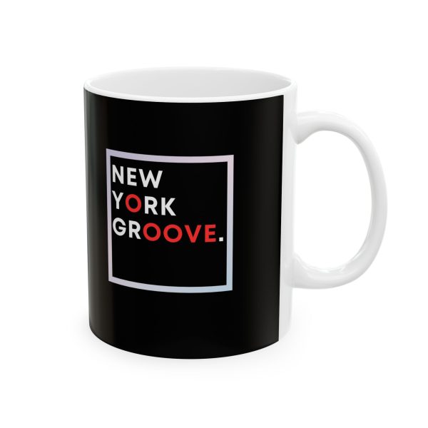 New York Groove Ceramic Mug - 11oz & 15oz Black Coffee Cup for Urban Enthusiasts